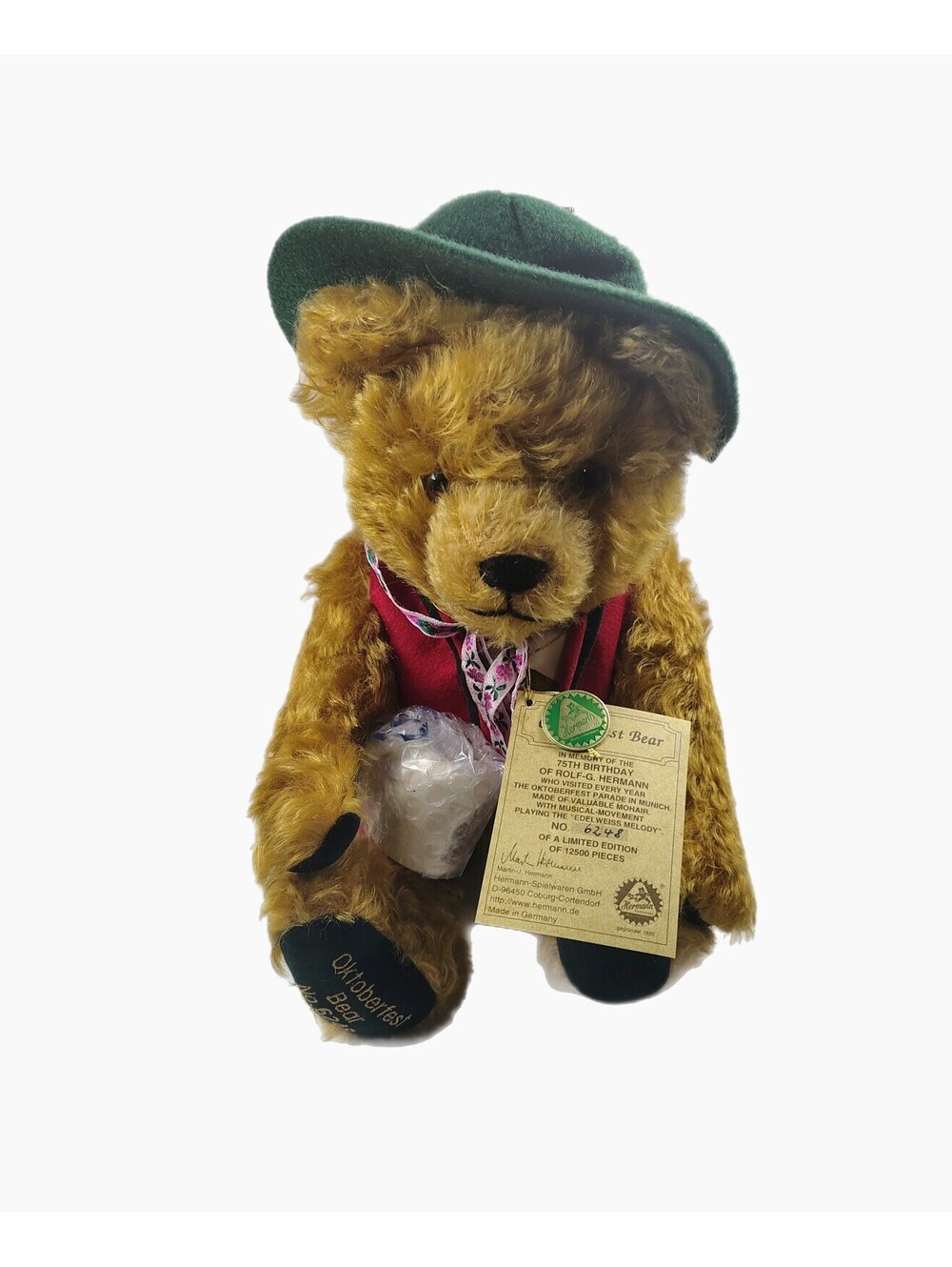 Steiff Oktoberfest Bear Limited Edition Plush Teddy Bear Read
